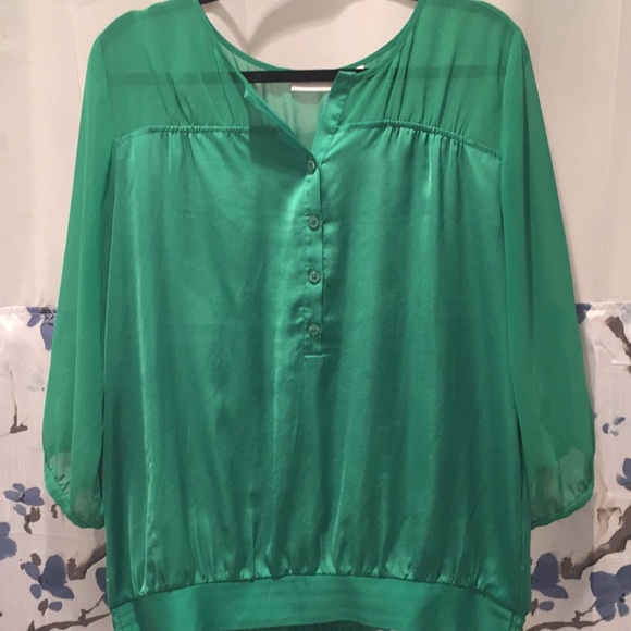 New York and Company Green blouse - Picture 1 of 7